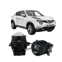 Противотуманные LED линзы Nissan Juke 2010-2019 А1 90W с СТГ бело-желтые / противотуманные фары Ниссан Джук (2 шт.)
