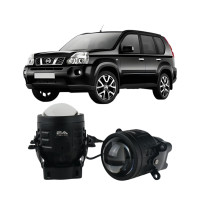 Противотуманные LED линзы Nissan X-Trail T31 2007-2014 А1 90W с СТГ бело-желтые / противотуманные фары Ниссан Икс-Трейл (2 шт.)