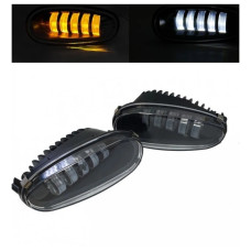 Дворежимні LED Протитуманні фари Daewoo Lanos / Sens (Ланос) Біло-Жовте світло 50W ПТФ Light X комплект