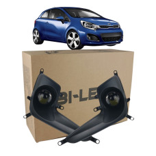 Протитуманні BI-LED лінзи Kia Rio 3 2011-2015 дорестайлінг 100W 6000K ближнє та дальне світло EA Light X / Кіо Ріо (комплект 2 шт.)
