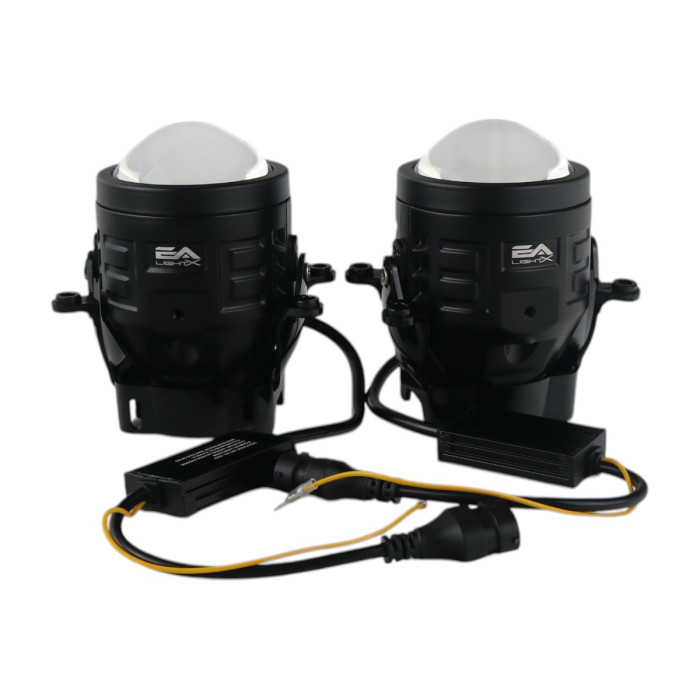 Противотуманные LED линзы А1 90W с СТГ бело-желтые / противотуманные фары 90мм (2 шт.)