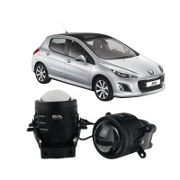 Противотуманные LED линзы Peugeot 308 2007-2013 А1 90W с СТГ бело-желтые / противотуманные фары Пежо 308 (2 шт.)