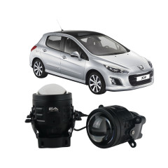 Протитуманні LED лінзи Peugeot 308 2007-2013 А1 90W з СТГ біло-жовті / протитуманні фари Пежо 308 (2 шт.)
