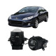 Протитуманні LED лінзи Peugeot 407 2004-2011 А1 90W з СТГ біло-жовті / протитуманні фари Пежо 407 (2 шт.)