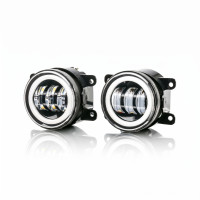 LED ПТФ фари Renault Sandero 1 2008-2013 протитуманні 90мм 30W 12-24V з ДХО габарит ангельські очки СТГ / Рено Сандеро 1 (2 шт.)