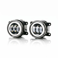 LED ПТФ фари Peugeot Partner 2 2008-2015 протитуманні 90мм 30W 12-24V з ДХО габарит ангельські очки СТГ / Пежо Партнер 2 (2 шт.)