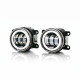 LED ПТФ фари Renault Sandero 1 2008-2013 протитуманні 90мм 30W 12-24V з ДХО габарит ангельські очки СТГ / Рено Сандеро 1 (2 шт.)