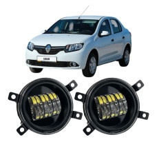 Противотуманные LED фары Renault Logan 2004-2015 90мм 30W белый свет СТГ JR-W-6 / Рено Logan (2 шт.)