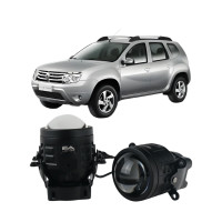 Протитуманні LED лінзи Renault Duster 2010-2024 А1 90W з СТГ біло-жовті / протитуманні фари Рено Дастер (2 шт.)