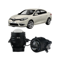 Противотуманные LED линзы Renault Fluence 2009-2017 А1 90W с СТГ бело-желтые / противотуманные фары Рено Флюенс (2 шт.)