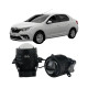 Противотуманные LED линзы Renault Logan 2004-2024 А1 90W с СТГ бело-желтые / противотуманные фары Рено Логан (2 шт.)