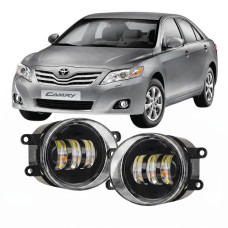 Противотуманные LED фары Toyota Camry 40 2006-2011 JR-W-13 50W 3 линзы с СТГ / Тойота Кемри 40 (2 шт.)