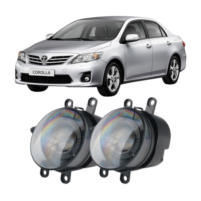 Протитуманні LED фари Toyota Corolla E150 2006-2013 JR-W-13 Лінза 50W з СТГ / Тойота Королла (2 шт.)