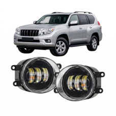 Противотуманные LED фары Toyota Land Cruiser Prado 150 2009-2013 JR-W-13 50W 3 линзы с СТГ / Тойота Прадо 150 (2 шт.)