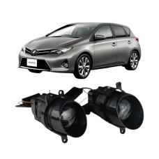 Противотуманные LED линзы Toyota Auris 2012-2019 А1 90W с СТГ бело-желтые / противотуманные фары Тойота Аурис (2 шт.)