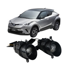 Противотуманные LED линзы Toyota C-HR 2016-2023 А1 90W с СТГ бело-желтые / противотуманные фары Тойота С-ХР (2 шт.)