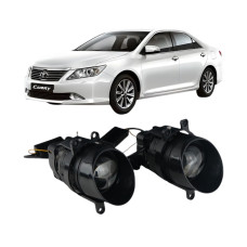 Противотуманные LED линзы Toyota Camry XV50 / XV55 2011-2018 А1 90W с СТГ бело-желтые / противотуманные фары Тойота Кэмри (2 шт.)