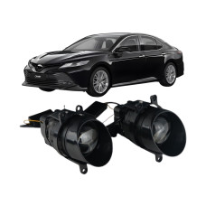 Противотуманные LED линзы Toyota Camry XV70 2017-2024 А1 90W с СТГ бело-желтые / противотуманные фары Тойота Кэмри (2 шт.)