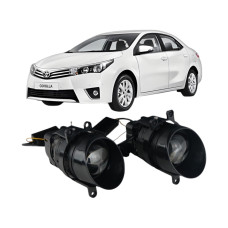 Противотуманные LED линзы Toyota Corolla 2013-2024 А1 90W с СТГ бело-желтые / противотуманные фары Тойота Королла (2 шт.)