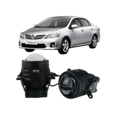 Противотуманные LED линзы Toyota Corolla E150 2006-2013 А1 90W с СТГ бело-желтые / противотуманные фары Тойота Королла (2 шт.)