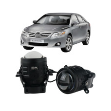 Противотуманные LED линзы Toyota Corolla E150 2006-2013 А1 90W с СТГ бело-желтые / противотуманные фары Тойота Королла (2 шт.)