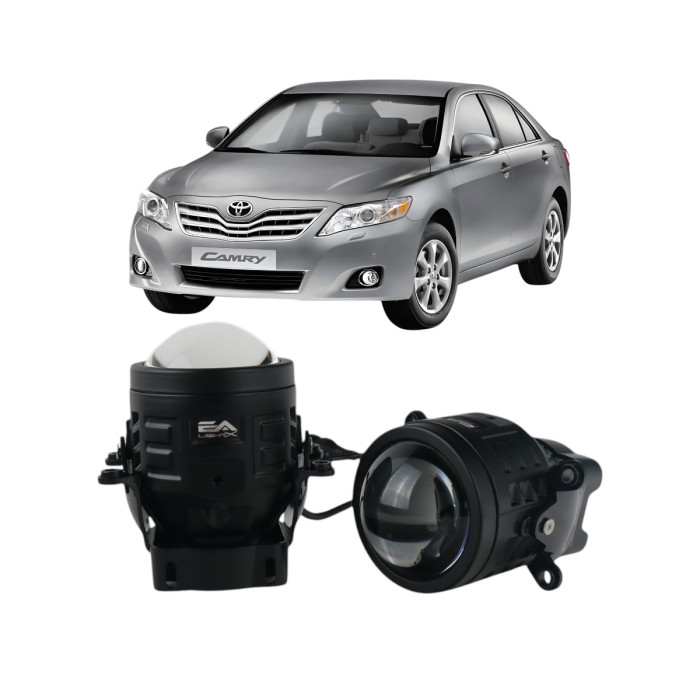Протитуманні LED лінзи Toyota Corolla E150 2006-2013 А1 90W з СТГ біло-жовті / протитуманні фари Тойота Королла (2 шт.)