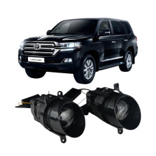 Противотуманные LED линзы Toyota Land Cruiser 200 2015-2021 А1 90W с СТГ бело-желтые / противотуманные фары Тойота Ленд Крузер (2 шт.)