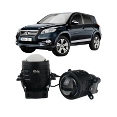 Противотуманные LED линзы Toyota RAV4 2005-2012 А1 90W с СТГ бело-желтые / противотуманные фары Тойота Рав 4 (2 шт.)