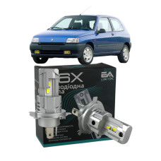 LED лампы Renault Clio I 1990-1998 H4 M6X ближний/дальний свет (4000Lm 5500K) / Рено Клио 1 (комплект 2 шт.)