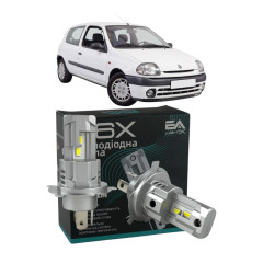 LED лампи Renault Clio II 1998-2001 H4 M6X ближнє/дальнє світло (4000Lm 5500K) / Рено Кліо 2 (комплект 2 шт.)