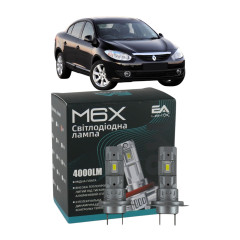 LED лампи Renault Fluence 2010- H7 M6X ближнє світло (4000Lm 5500K) / Рено Флюенс (комплект 2 шт.)