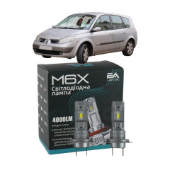 LED лампи Renault Grand Scenic II 2004- H7 M6X ближнє світло (4000Lm 5500K) / Рено Гранд Сценік 2 (комплект 2 шт.)