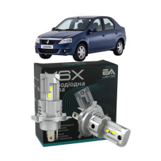 LED лампы Renault Logan 2004- H4 M6X ближний/дальний свет (4000Lm 5500K) / Рено Логан (комплект 2 шт.)