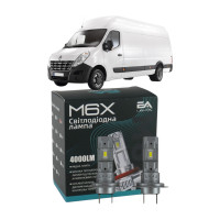 LED лампи Renault Master III 2003-2010 H7 M6X дальнє світло (4000Lm 5500K) / Рено Мастер 3 (комплект 2 шт.)