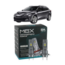 LED лампы Renault Megane III 2008- H7 M6X дальний свет (4000Lm 5500K) / Рено Меган 3 (комплект 2 шт.)