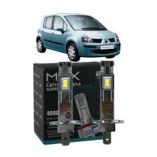 LED лампы Renault Modus 2004- H1 M6X дальний свет (4000Lm 5500K) / Рено Модус (комплект 2 шт.)