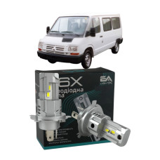 LED лампы Renault Trafic I 1989-2001 H4 M6X ближний/дальний свет (4000Lm 5500K) / Рено Трафик 1 (комплект 2 шт.)