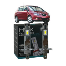 LED лампи SEAT Toledo 2004- H1 M6X дальнє світло (4000Lm 5500K) / Сеат Толедо (комплект 2 шт.)