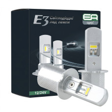 LED лампы H3 EA Light X E3 6000Lm 5000K CSP 12/24V безвентиляторные для авто в ПТФ (2 шт.)