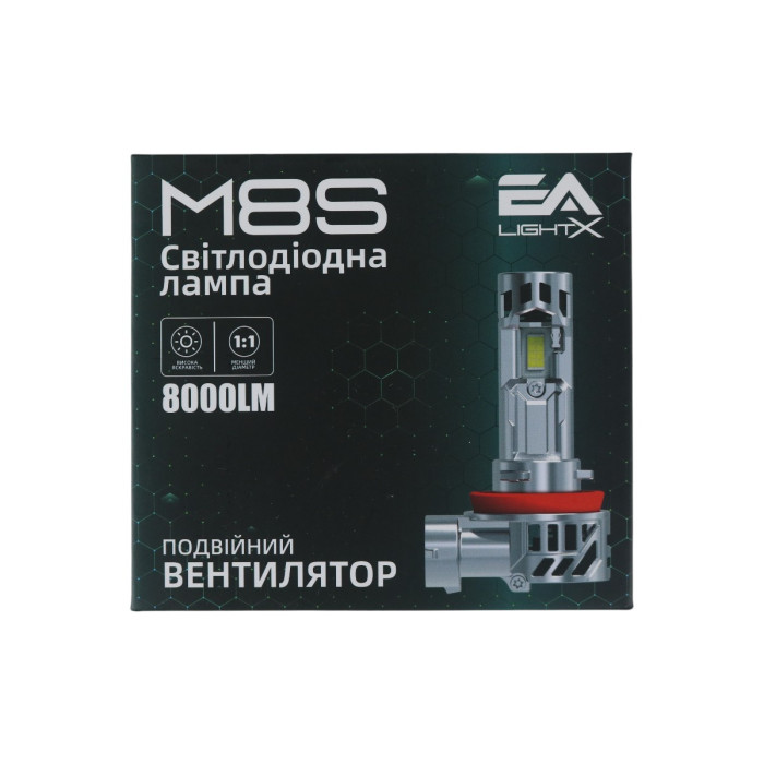 LED лампы H4 EA Light X M8S 8000Lm 6000K 12V для авто ближний/дальний свет (2 шт.)