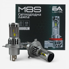 LED лампи H4 EA Light X M8S 8000Lm 6000K 12V для авто ближнє/дальнє світло (2 шт.)