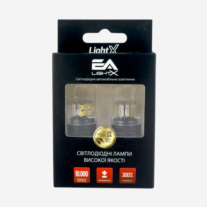 LED лампы T20 7443 (W21/5W) EA Light X 4SMD 360° White 700Lm 12V для авто (2 шт.)
