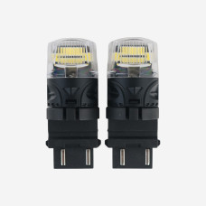 Светодиодные LED лампы 3157 (P27/7W) EA Light X 16SMD 360° белые двухконтактные безцокольные для авто (комплект 2 шт.)