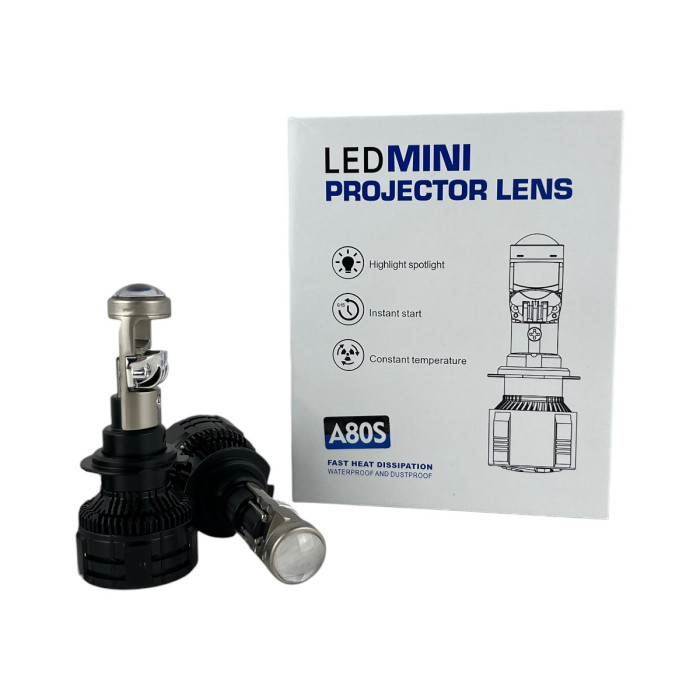 LED линзы H7 12000LM A80S EA Light X 5000K (комплект 2 шт.)