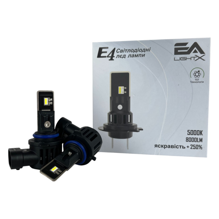 Світлодіодні LED лампи HB4 EA Light X E4, 8000Lm 5000K, чипи CSP (Біле світло)