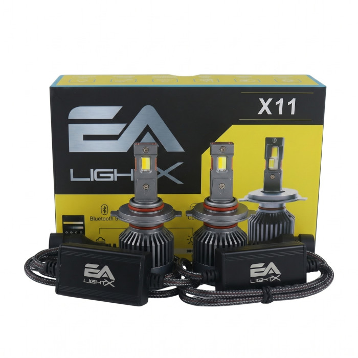 Светодиодные LED лампы HB3\HB4 EA Light X X11 Smart Bluetooth 3000K-8000K 10000Lm кулер с регулировкой цвета (комплект 2 шт.)