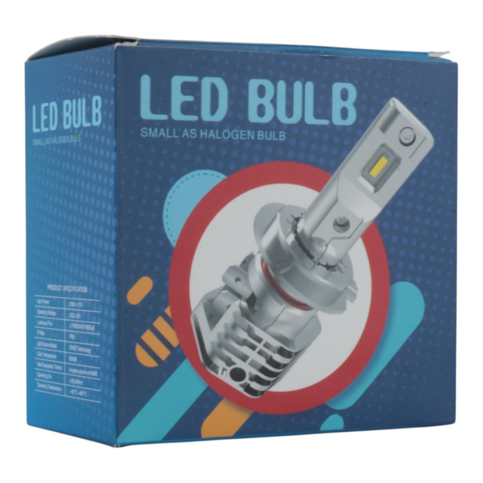 LED лампи H7 EA Light X M4 3200Lm 5500K 12/24V безвентиляторні для авто головне світло (2 шт.)