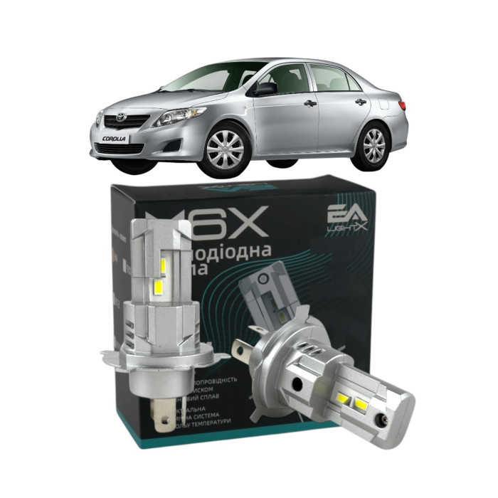 LED лампы Toyota Corolla 2007- H4 M6X ближний/дальний свет (4000Lm 5500K) / Тойота Королла (комплект 2 шт.)