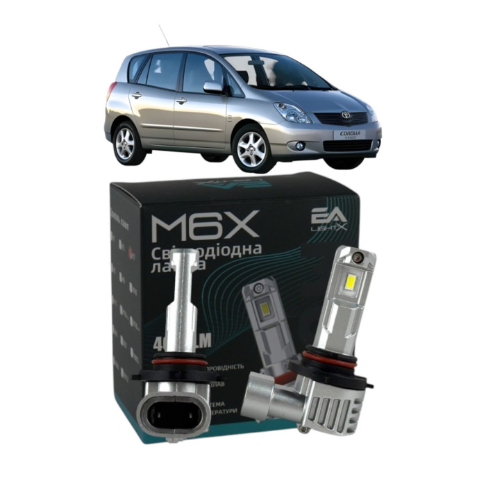 LED лампи Toyota Corolla Verso (E12) 2001-2004 HB3 M6X ближнє світло (4000Lm 5500K) / Тойота Королла Версо (комплект 2 шт.)