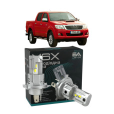 LED лампи Toyota Hilux 2001- H4 M6X ближнє/дальнє світло (4000Lm 5500K) / Тойота Хайлюкс (комплект 2 шт.)